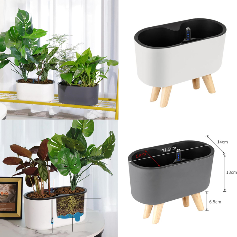 Self Watering Insert - โรงงานในร่มที่มีตัวบ่งชี้ไม้ขาดอกไม้คอนเทนเนอร์ Anti-Slip Breathable Self รดน้ำขี้เกียจน้ำอัตโนมัติกระถางดอกไม้