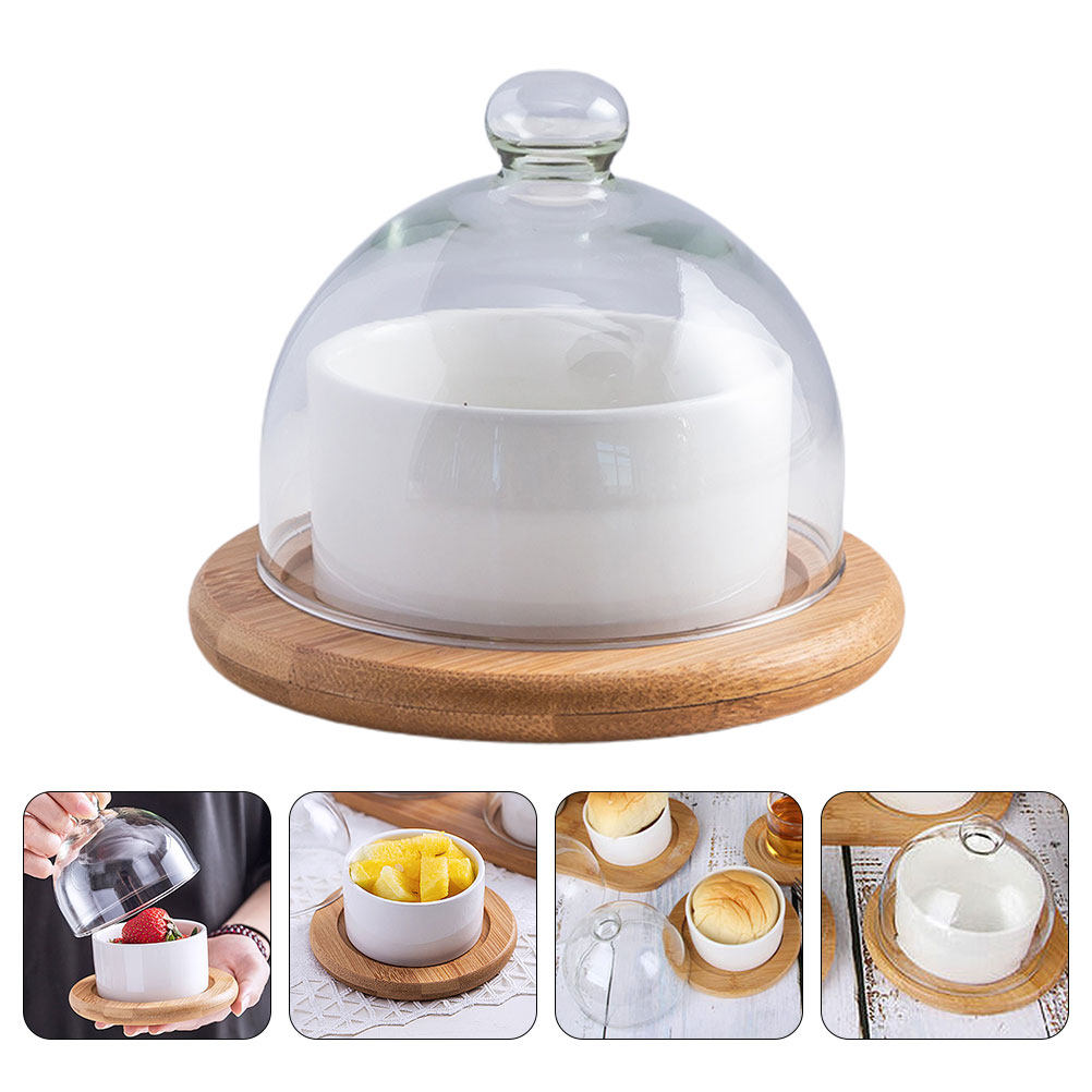 ชุดชามสลัดเซรามิกพร้อมฝาครอบแก - Plastic Dome Clear บทวิจารณ์และราคา