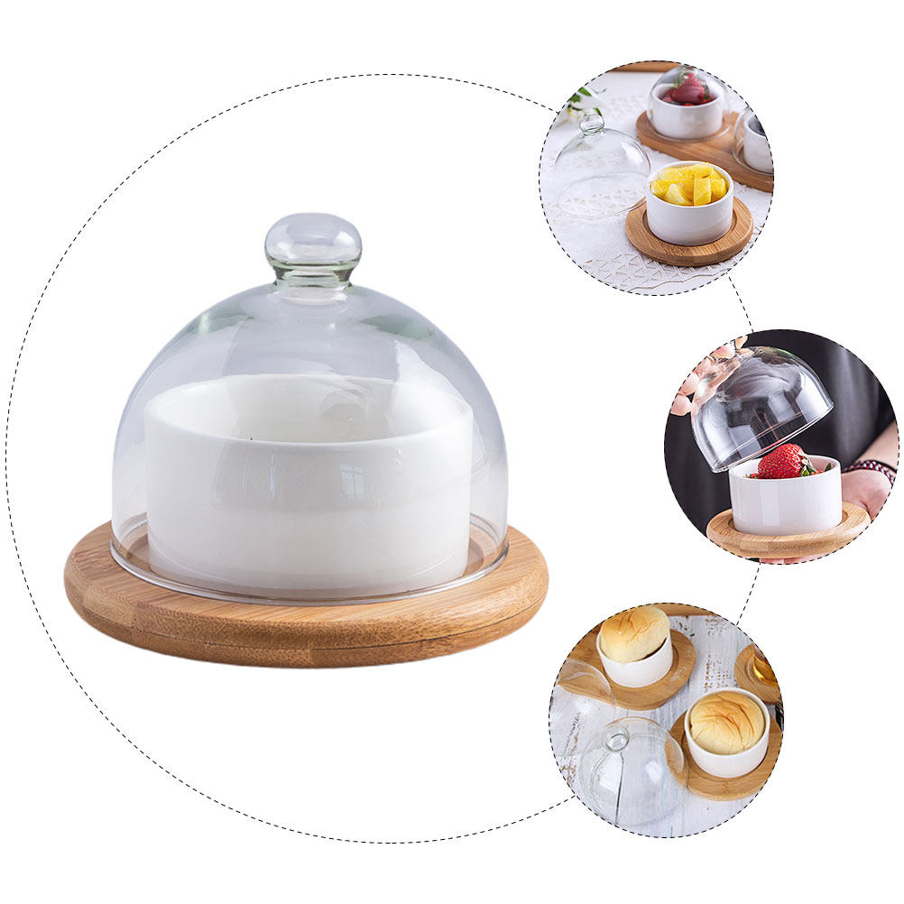 ชุดชามสลัดเซรามิกพร้อมฝาครอบแก - Plastic Dome Clear บทวิจารณ์และราคา